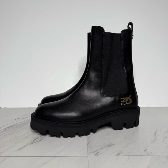Cavalli Class Black Chelsea Lug Sole Platform Boot 37 - Picture 16 of 16